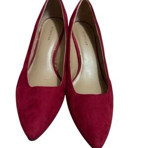 Attention Red Suede Heel Pump Size 7.5